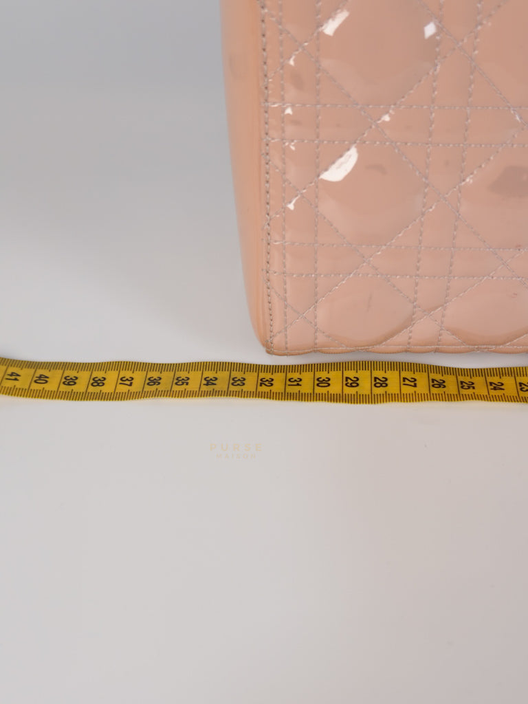 Lady Dior Large Light Pink Cannage Patent Leather | Purse Maison Luxury Bags Shop