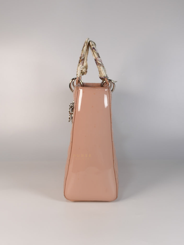 Lady Dior Large Light Pink Cannage Patent Leather | Purse Maison Luxury Bags Shop