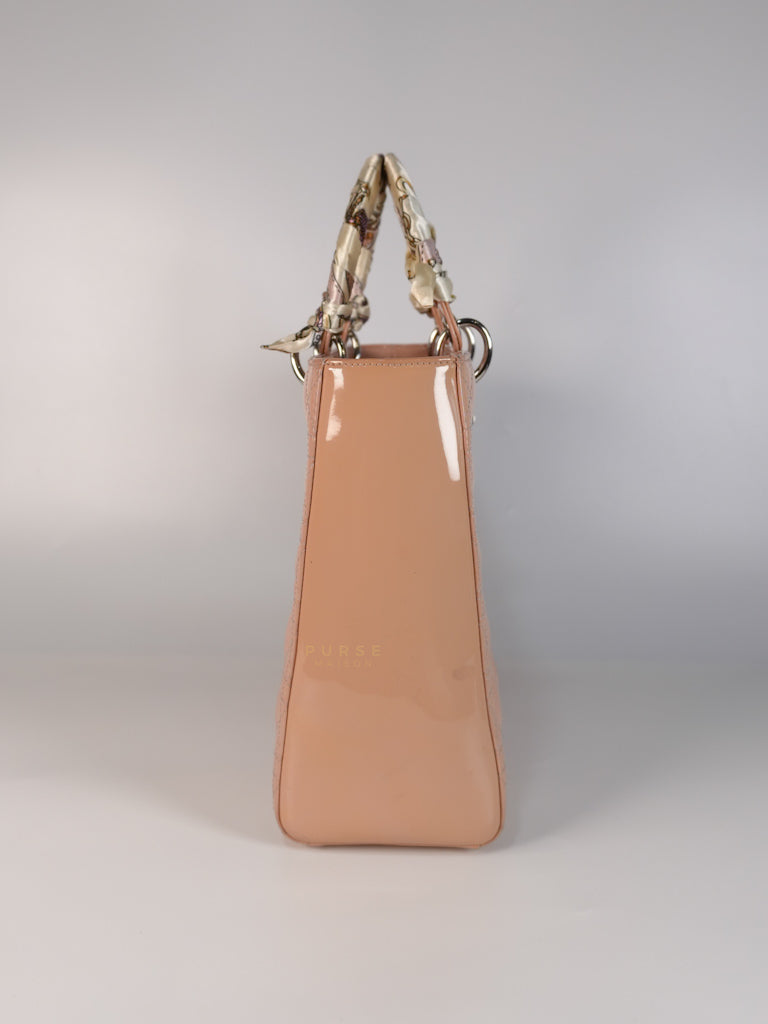 Lady Dior Large Light Pink Cannage Patent Leather | Purse Maison Luxury Bags Shop