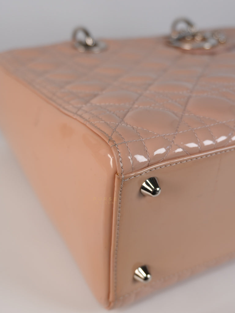 Lady Dior Large Light Pink Cannage Patent Leather | Purse Maison Luxury Bags Shop
