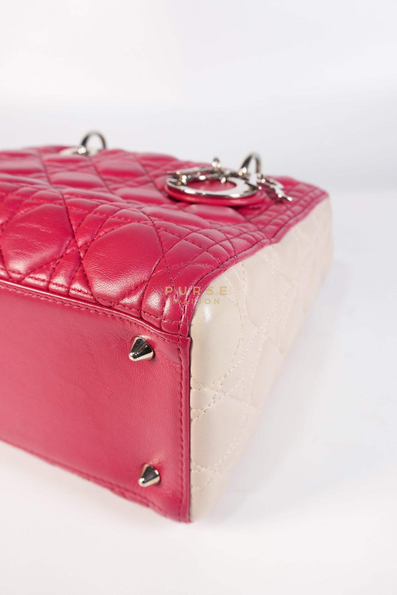 Lady Dior Medium in Rose Sorbet Quilted Cannage Leather & Silver Hardware | Purse Maison Luxury Bags Shop