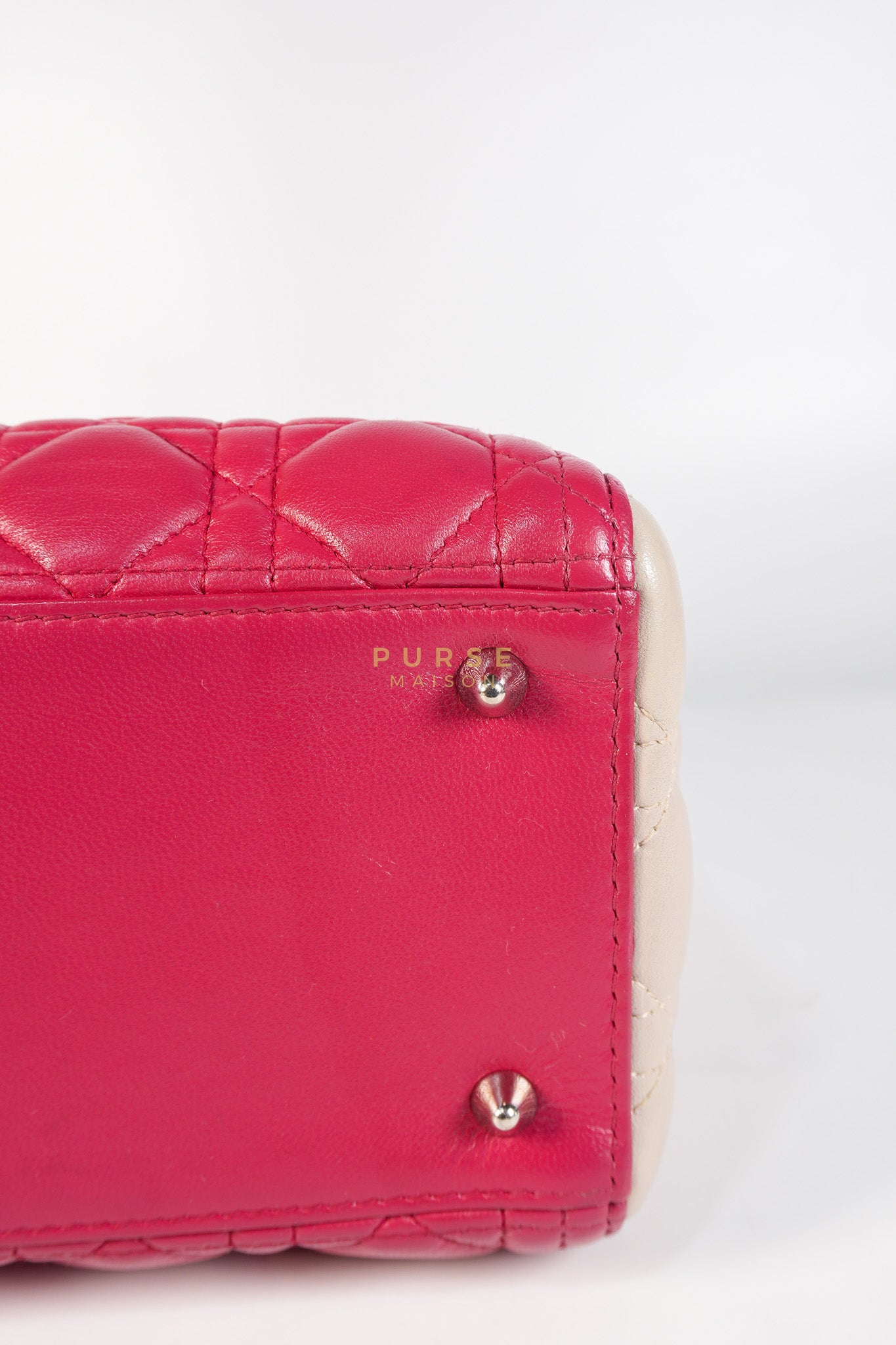 Lady Dior Medium in Rose Sorbet Quilted Cannage Leather & Silver Hardware | Purse Maison Luxury Bags Shop