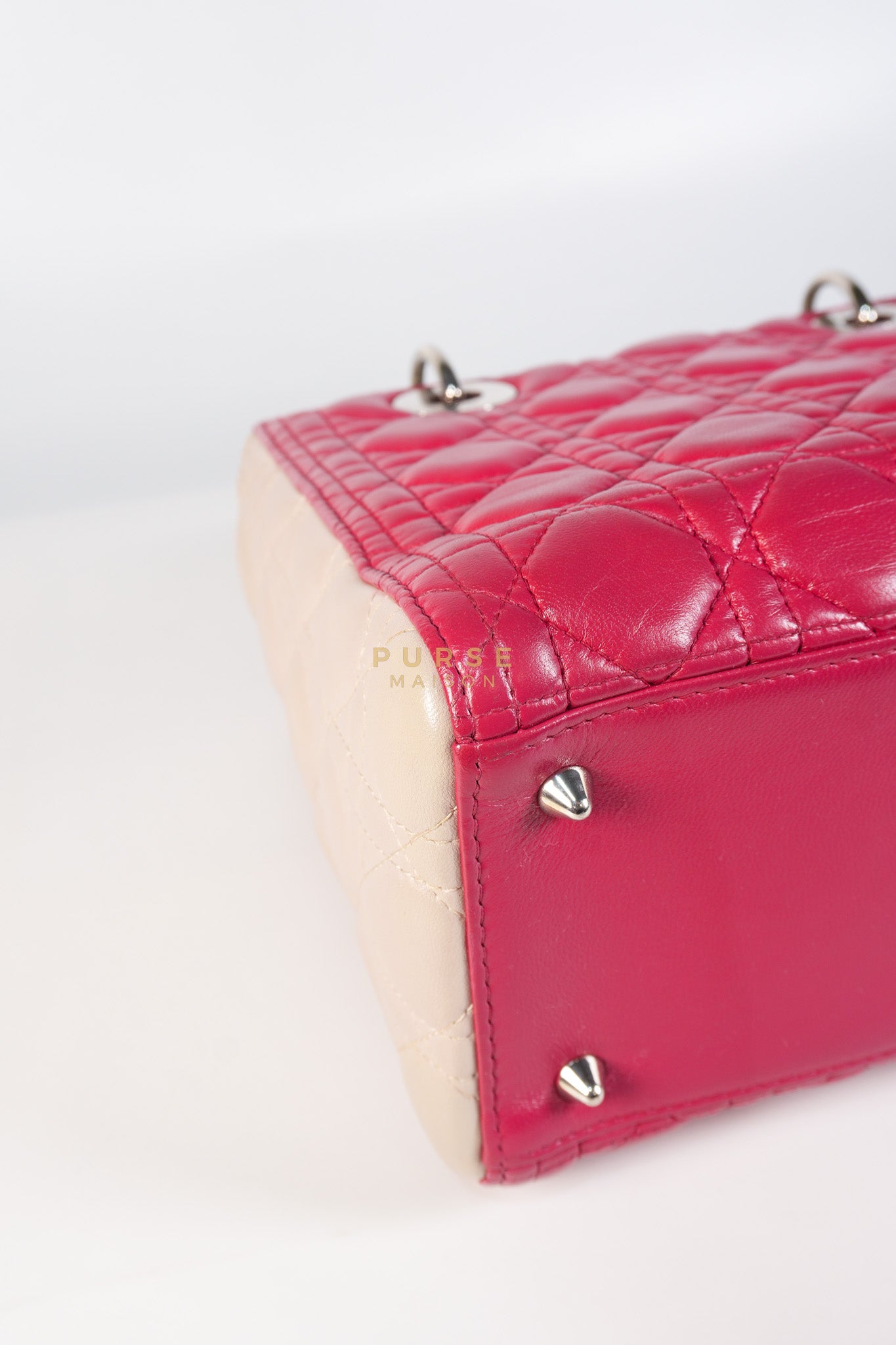 Lady Dior Medium in Rose Sorbet Quilted Cannage Leather & Silver Hardware | Purse Maison Luxury Bags Shop