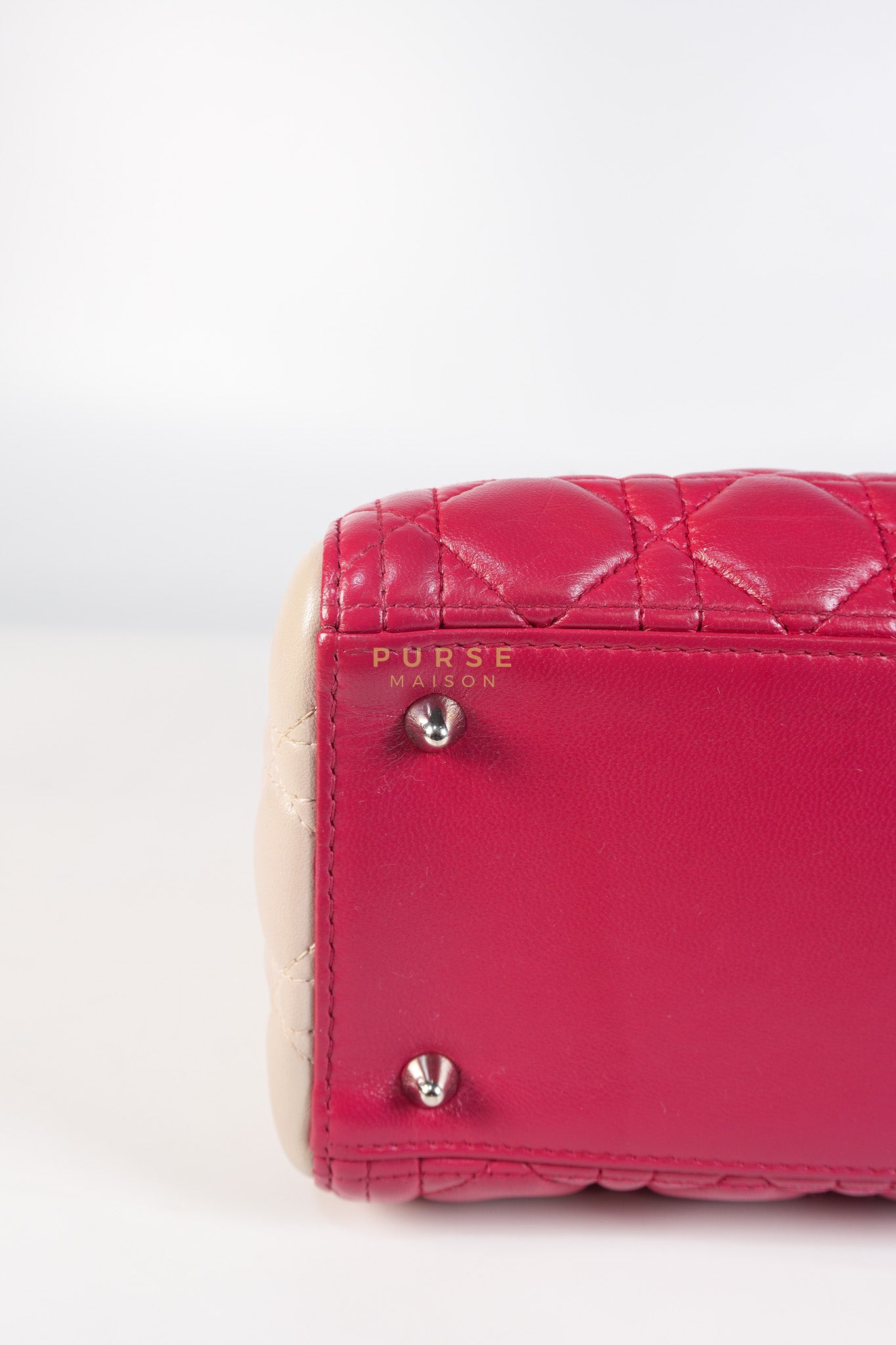 Lady Dior Medium in Rose Sorbet Quilted Cannage Leather & Silver Hardware | Purse Maison Luxury Bags Shop