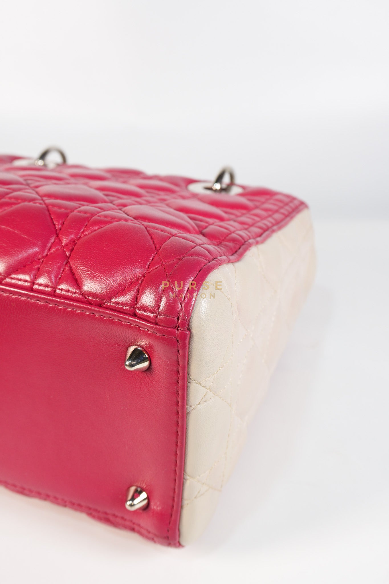 Lady Dior Medium in Rose Sorbet Quilted Cannage Leather & Silver Hardware | Purse Maison Luxury Bags Shop