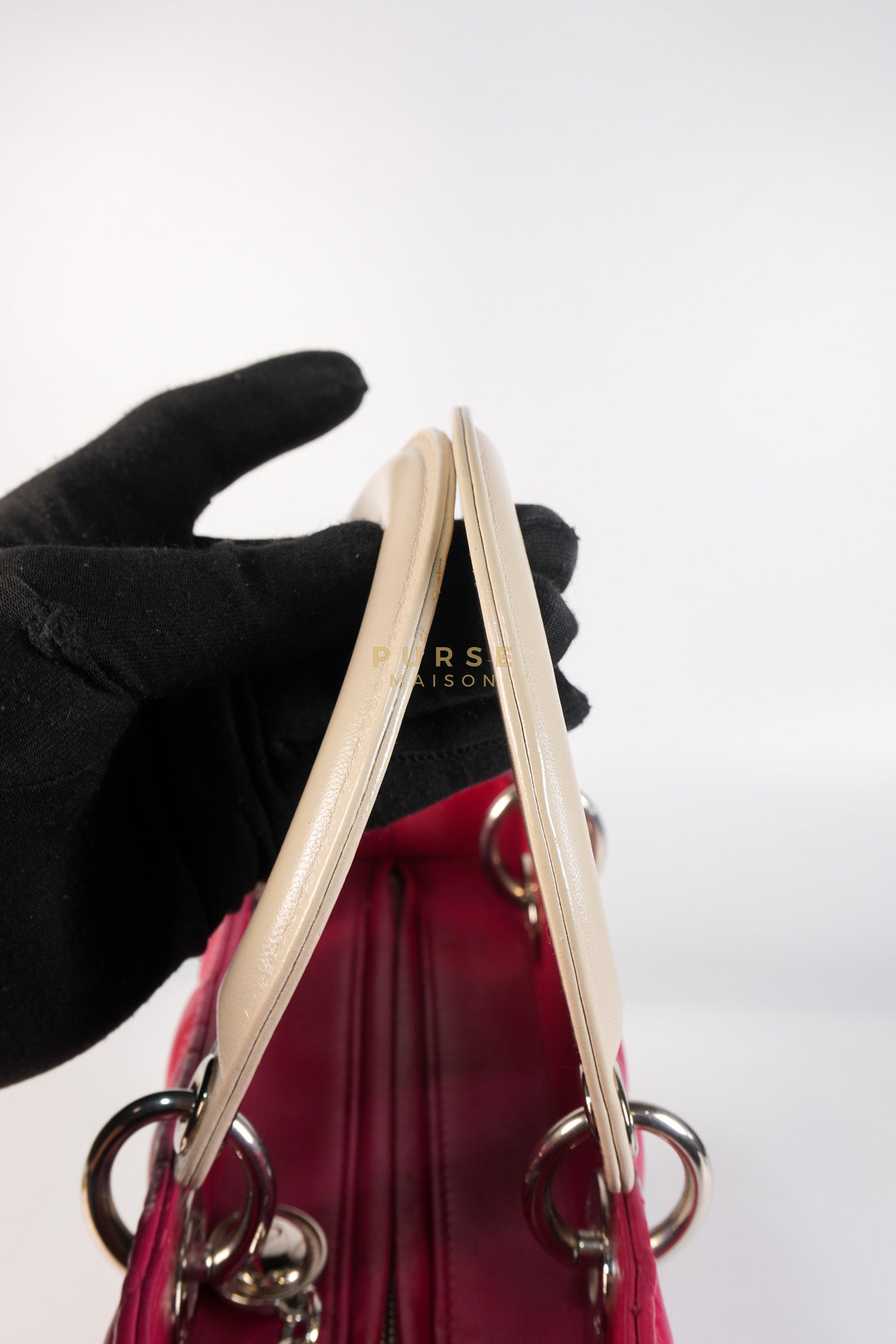 Lady Dior Medium in Rose Sorbet Quilted Cannage Leather & Silver Hardware | Purse Maison Luxury Bags Shop