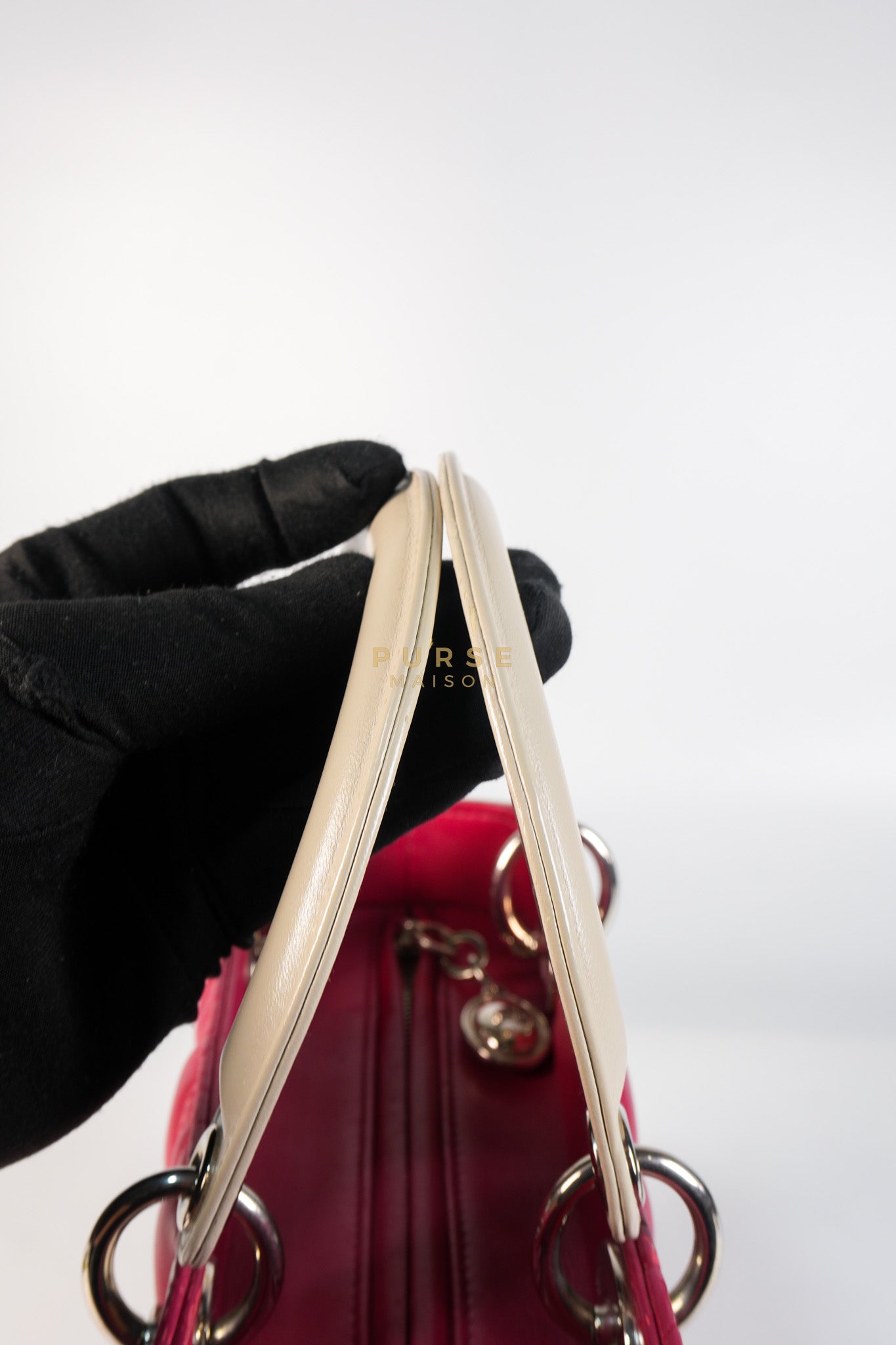 Lady Dior Medium in Rose Sorbet Quilted Cannage Leather & Silver Hardware | Purse Maison Luxury Bags Shop