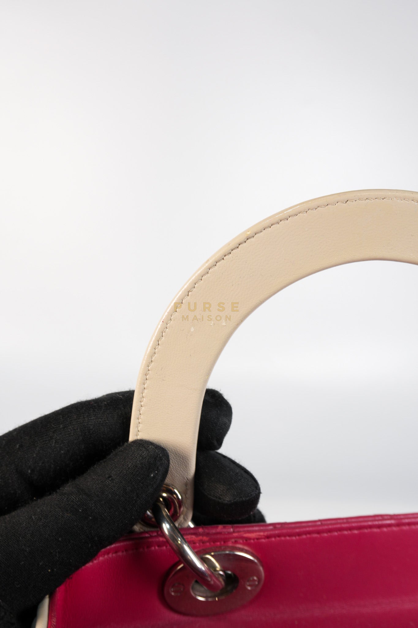 Lady Dior Medium in Rose Sorbet Quilted Cannage Leather & Silver Hardware | Purse Maison Luxury Bags Shop