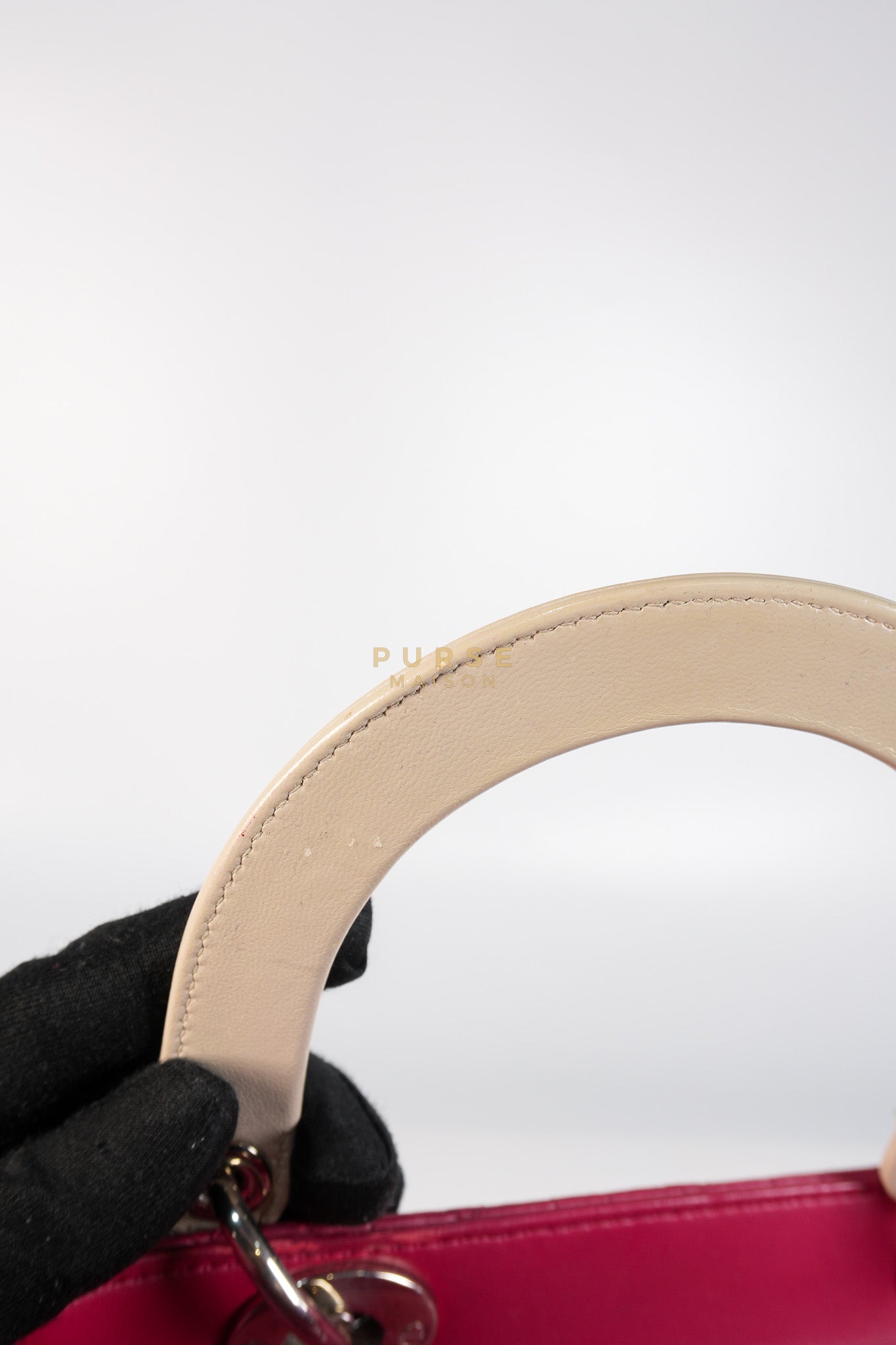 Lady Dior Medium in Rose Sorbet Quilted Cannage Leather & Silver Hardware | Purse Maison Luxury Bags Shop