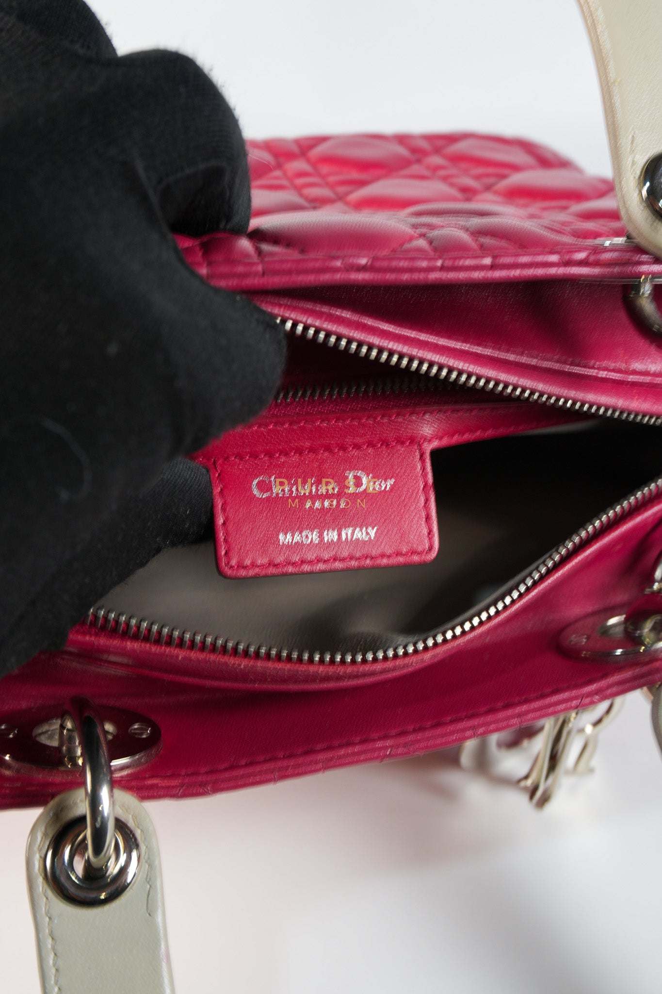 Lady Dior Medium in Rose Sorbet Quilted Cannage Leather & Silver Hardware | Purse Maison Luxury Bags Shop