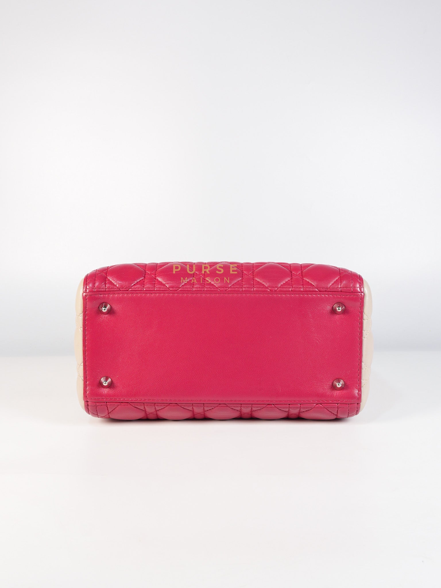 Lady Dior Medium in Rose Sorbet Quilted Cannage Leather & Silver Hardware | Purse Maison Luxury Bags Shop