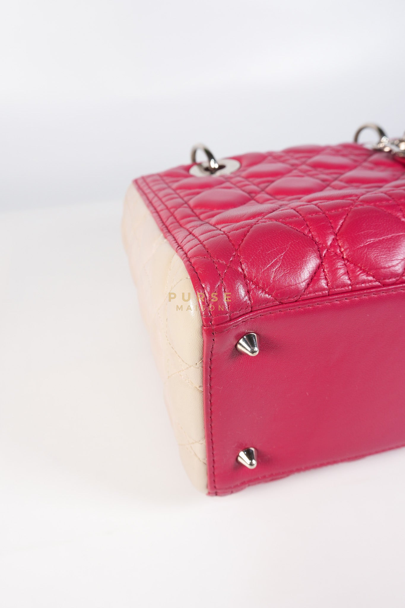 Lady Dior Medium in Rose Sorbet Quilted Cannage Leather & Silver Hardware | Purse Maison Luxury Bags Shop