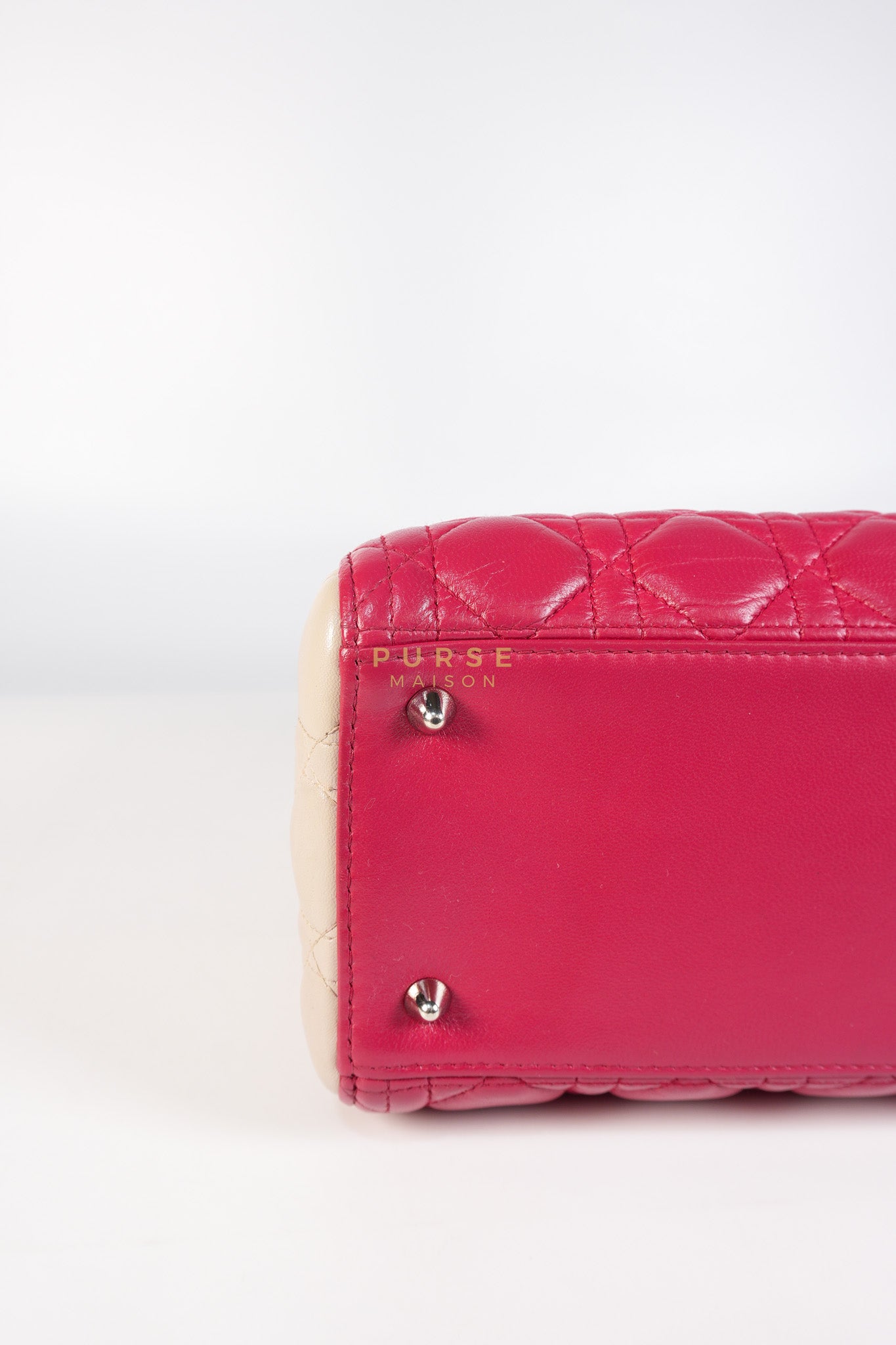 Lady Dior Medium in Rose Sorbet Quilted Cannage Leather & Silver Hardware | Purse Maison Luxury Bags Shop