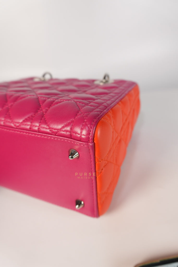 Lady Dior Medium Tricolor Cannage Quilted Lambskin Leather | Purse Maison Luxury Bags Shop