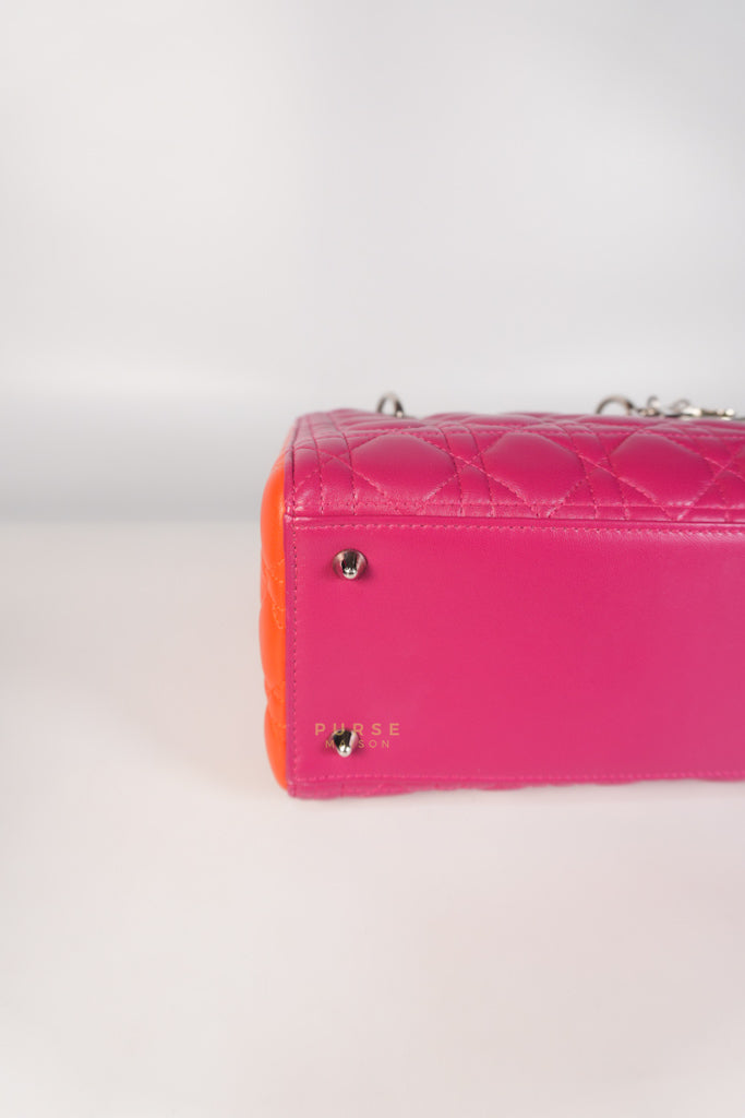 Lady Dior Medium Tricolor Cannage Quilted Lambskin Leather | Purse Maison Luxury Bags Shop