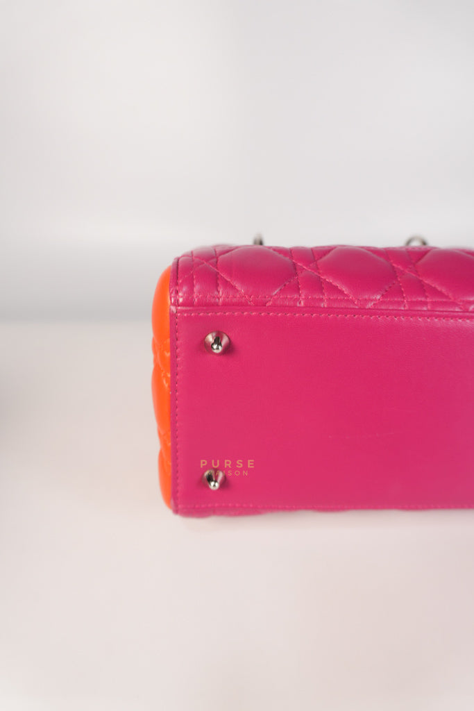 Lady Dior Medium Tricolor Cannage Quilted Lambskin Leather | Purse Maison Luxury Bags Shop