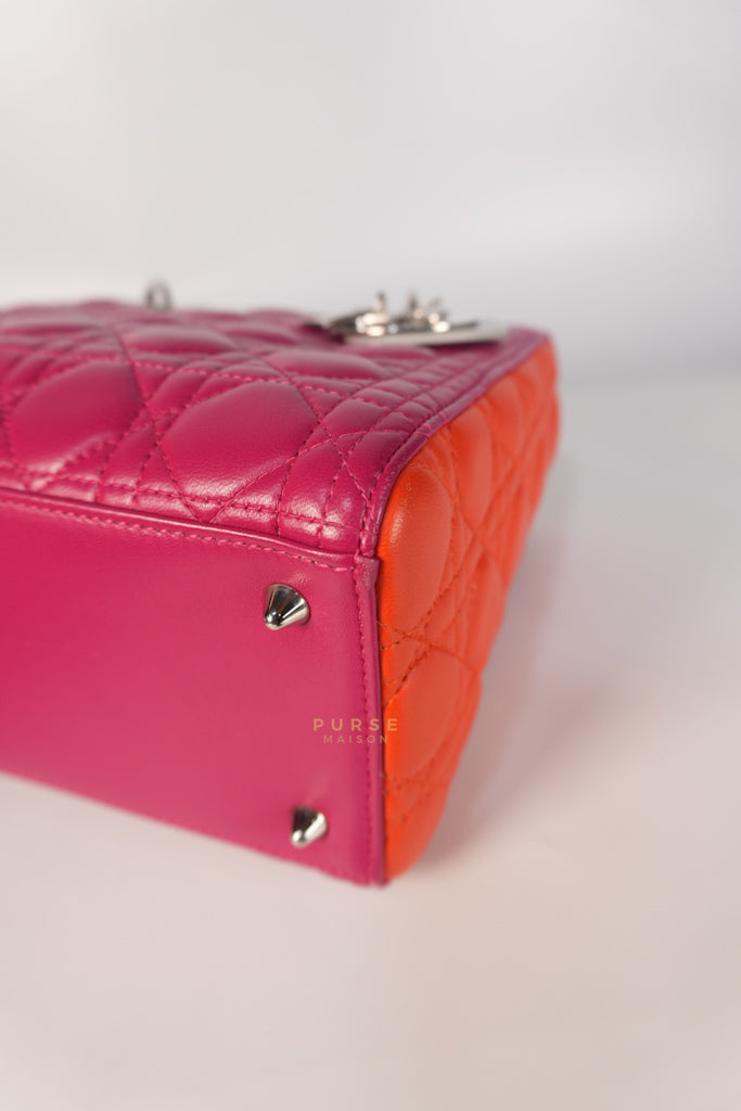 Lady Dior Medium Tricolor Cannage Quilted Lambskin Leather | Purse Maison Luxury Bags Shop