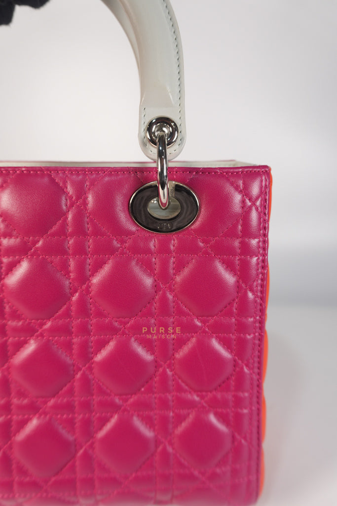 Lady Dior Medium Tricolor Cannage Quilted Lambskin Leather | Purse Maison Luxury Bags Shop