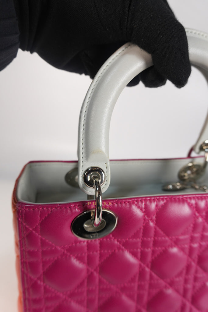 Lady Dior Medium Tricolor Cannage Quilted Lambskin Leather | Purse Maison Luxury Bags Shop