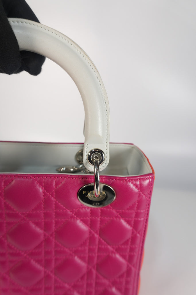 Lady Dior Medium Tricolor Cannage Quilted Lambskin Leather | Purse Maison Luxury Bags Shop