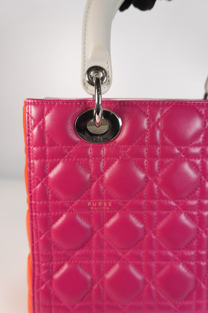 Lady Dior Medium Tricolor Cannage Quilted Lambskin Leather | Purse Maison Luxury Bags Shop