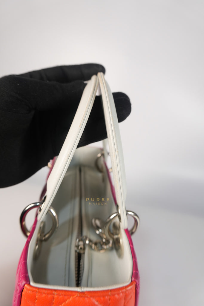 Lady Dior Medium Tricolor Cannage Quilted Lambskin Leather | Purse Maison Luxury Bags Shop