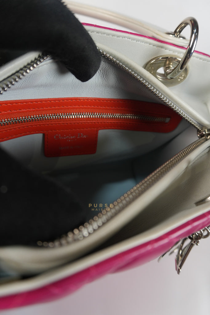 Lady Dior Medium Tricolor Cannage Quilted Lambskin Leather | Purse Maison Luxury Bags Shop
