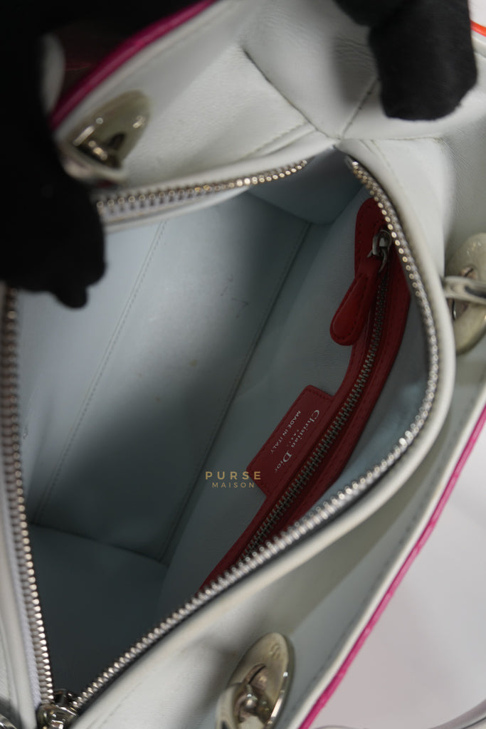 Lady Dior Medium Tricolor Cannage Quilted Lambskin Leather | Purse Maison Luxury Bags Shop