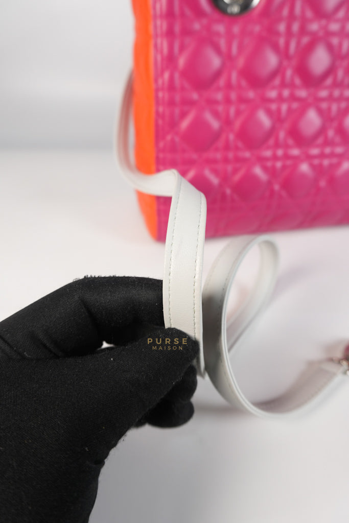 Lady Dior Medium Tricolor Cannage Quilted Lambskin Leather | Purse Maison Luxury Bags Shop