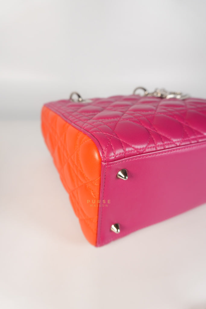 Lady Dior Medium Tricolor Cannage Quilted Lambskin Leather | Purse Maison Luxury Bags Shop