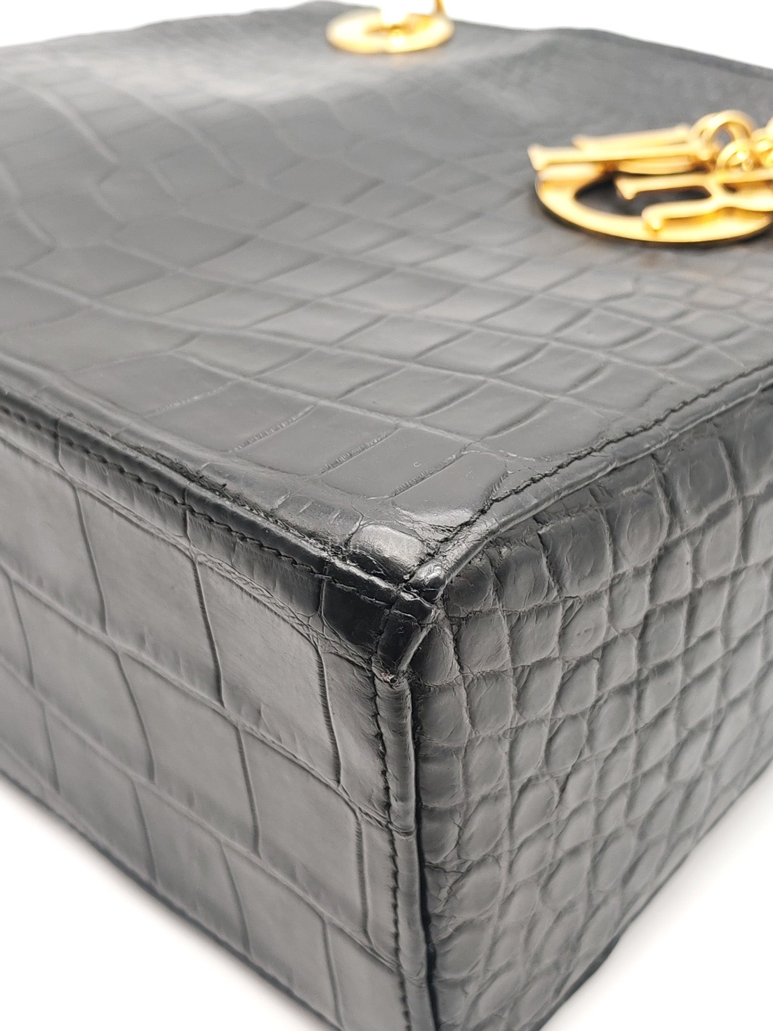 Lady Dior Medium Vintage in Matte Crocodile Leather Handbag | Purse Maison Luxury Bags Shop