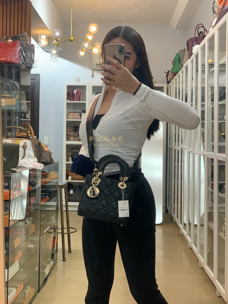 Lady Dior My ABCDior Small Bag in Black Quilted Lambskin Leather & Light Gold Hardware | Purse Maison Luxury Bags Shop