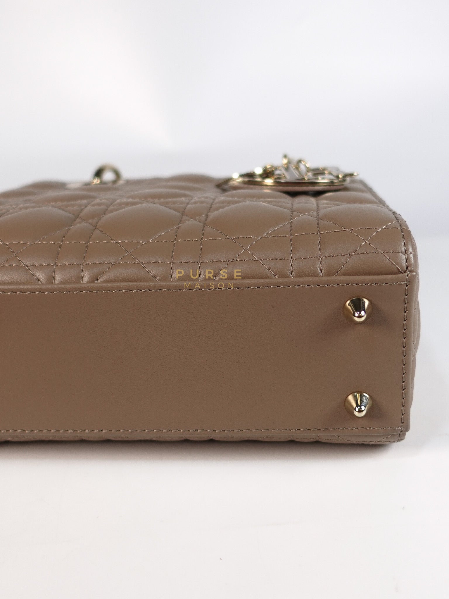 Lady Dior My ABCDior Small Bag in Taupe Quilted Lambskin Leather & Gold Hardware | Purse Maison Luxury Bags Shop