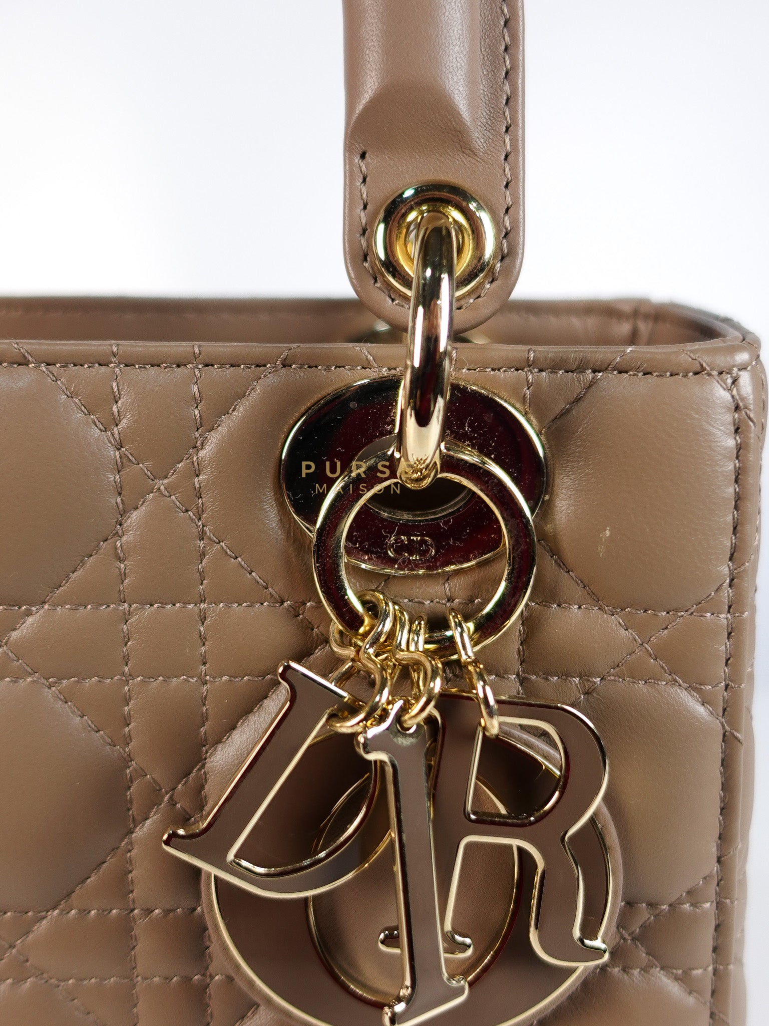 Lady Dior My ABCDior Small Bag in Taupe Quilted Lambskin Leather & Gold Hardware | Purse Maison Luxury Bags Shop