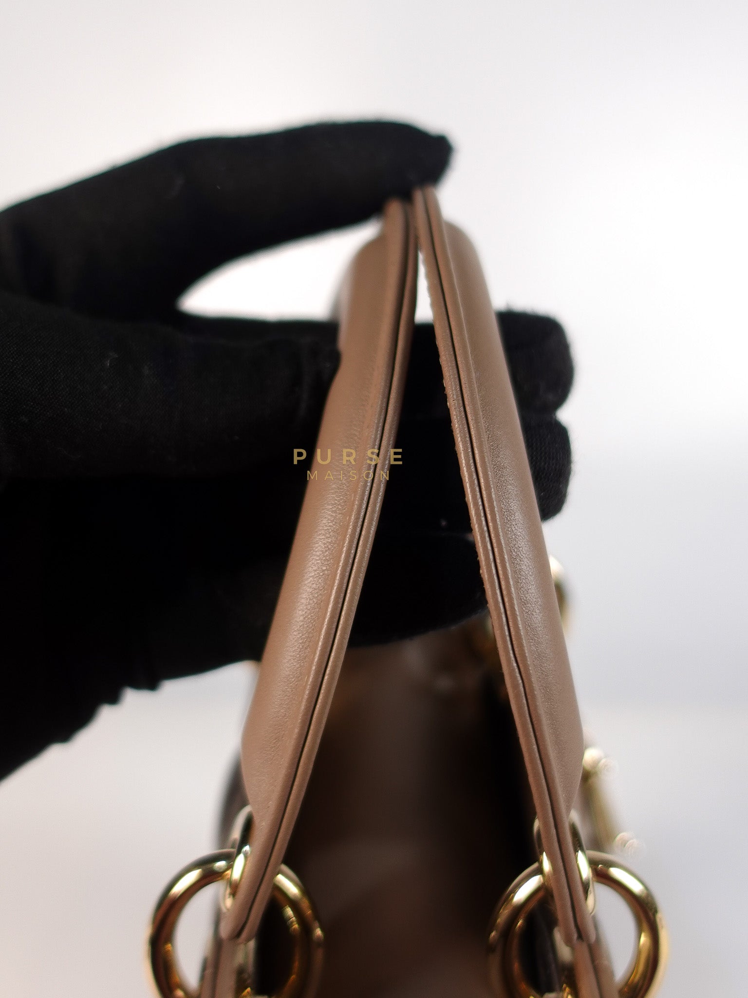 Lady Dior My ABCDior Small Bag in Taupe Quilted Lambskin Leather & Gold Hardware | Purse Maison Luxury Bags Shop