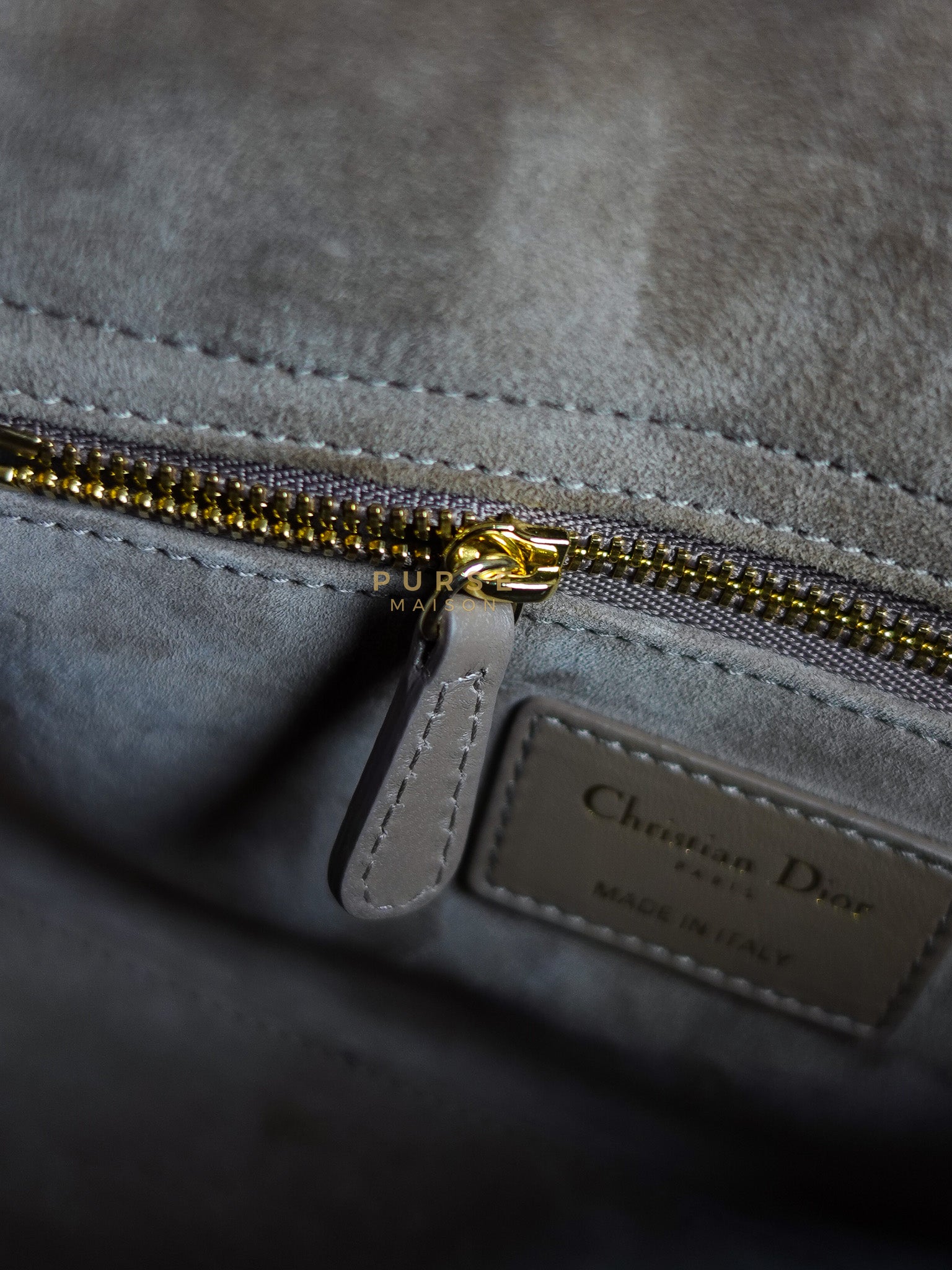 Lady Dior My ABCDior Small Bag in Taupe Quilted Lambskin Leather & Gold Hardware | Purse Maison Luxury Bags Shop