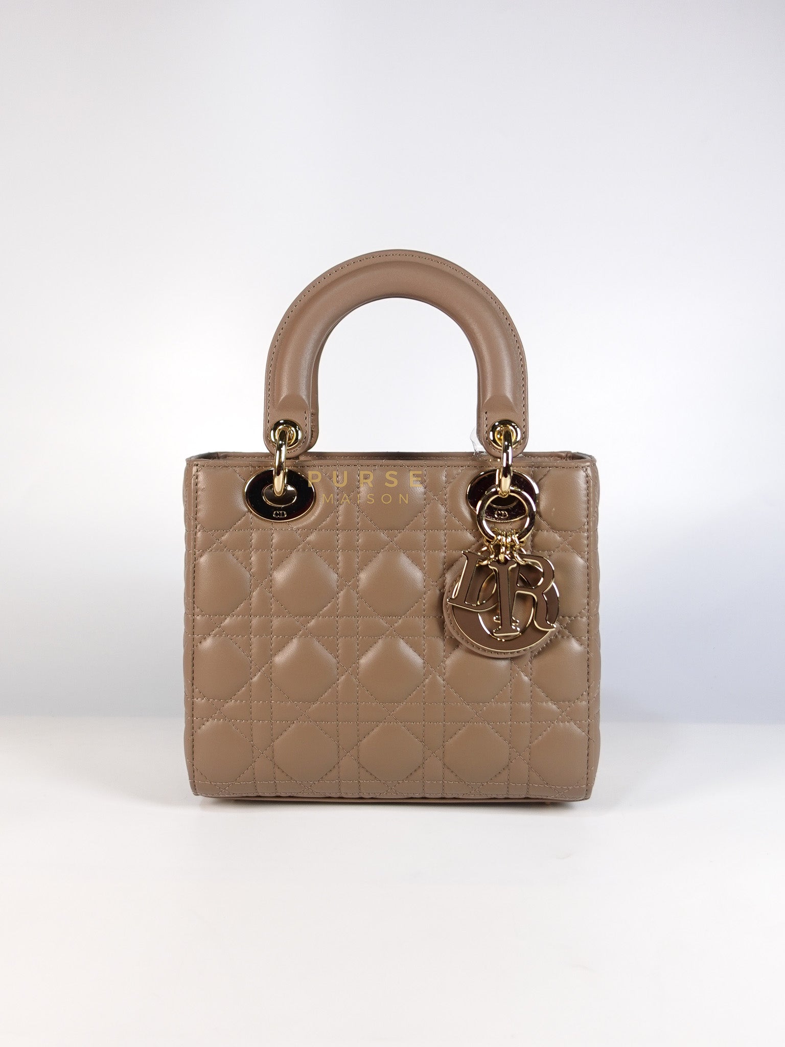 Lady Dior My ABCDior Small Bag in Taupe Quilted Lambskin Leather & Gold Hardware | Purse Maison Luxury Bags Shop