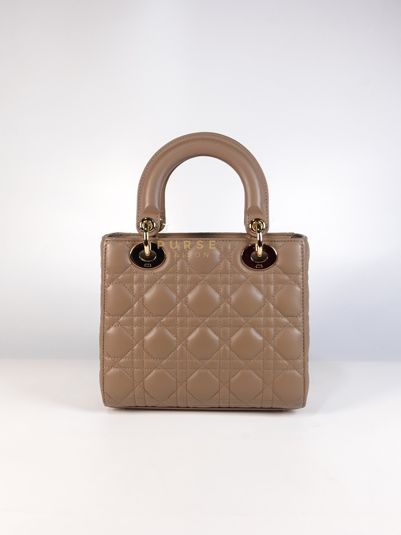 Lady Dior My ABCDior Small Bag in Taupe Quilted Lambskin Leather & Gold Hardware | Purse Maison Luxury Bags Shop
