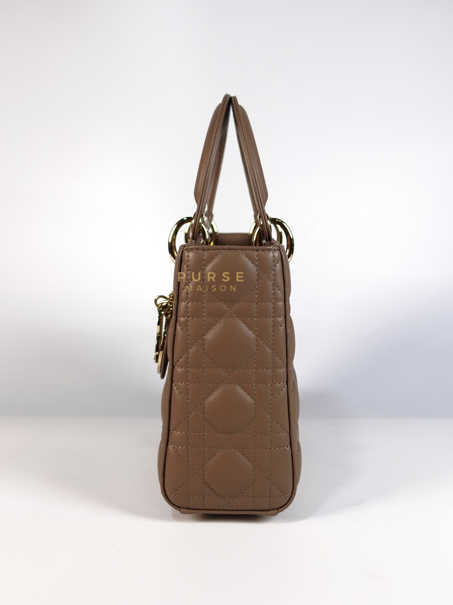 Lady Dior My ABCDior Small Bag in Taupe Quilted Lambskin Leather & Gold Hardware | Purse Maison Luxury Bags Shop