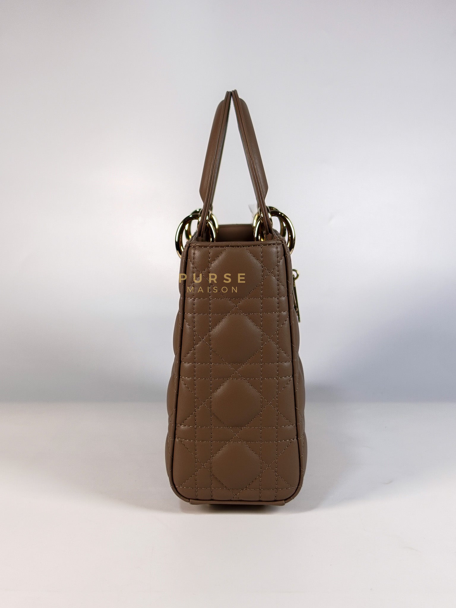 Lady Dior My ABCDior Small Bag in Taupe Quilted Lambskin Leather & Gold Hardware | Purse Maison Luxury Bags Shop