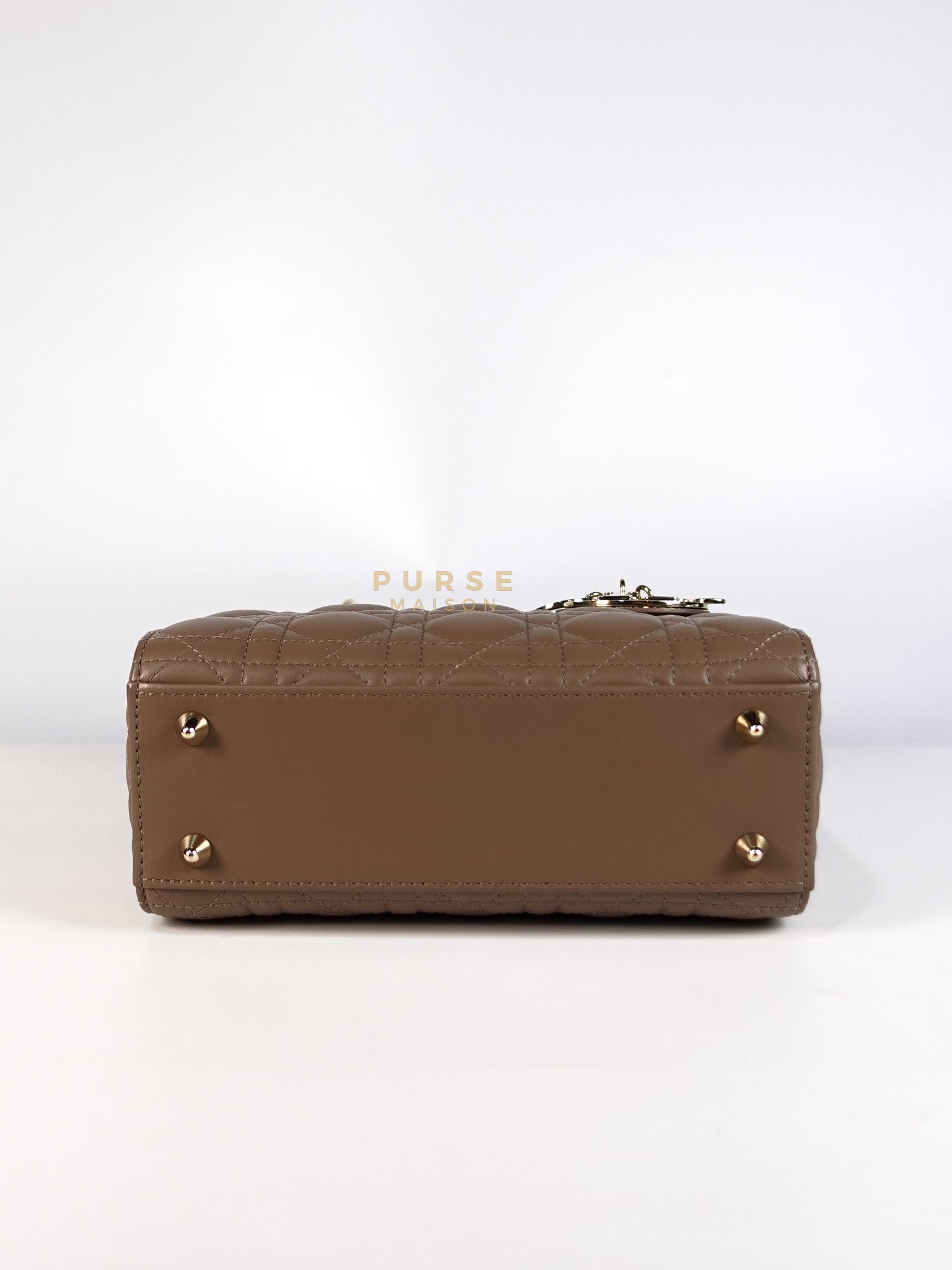 Lady Dior My ABCDior Small Bag in Taupe Quilted Lambskin Leather & Gold Hardware | Purse Maison Luxury Bags Shop