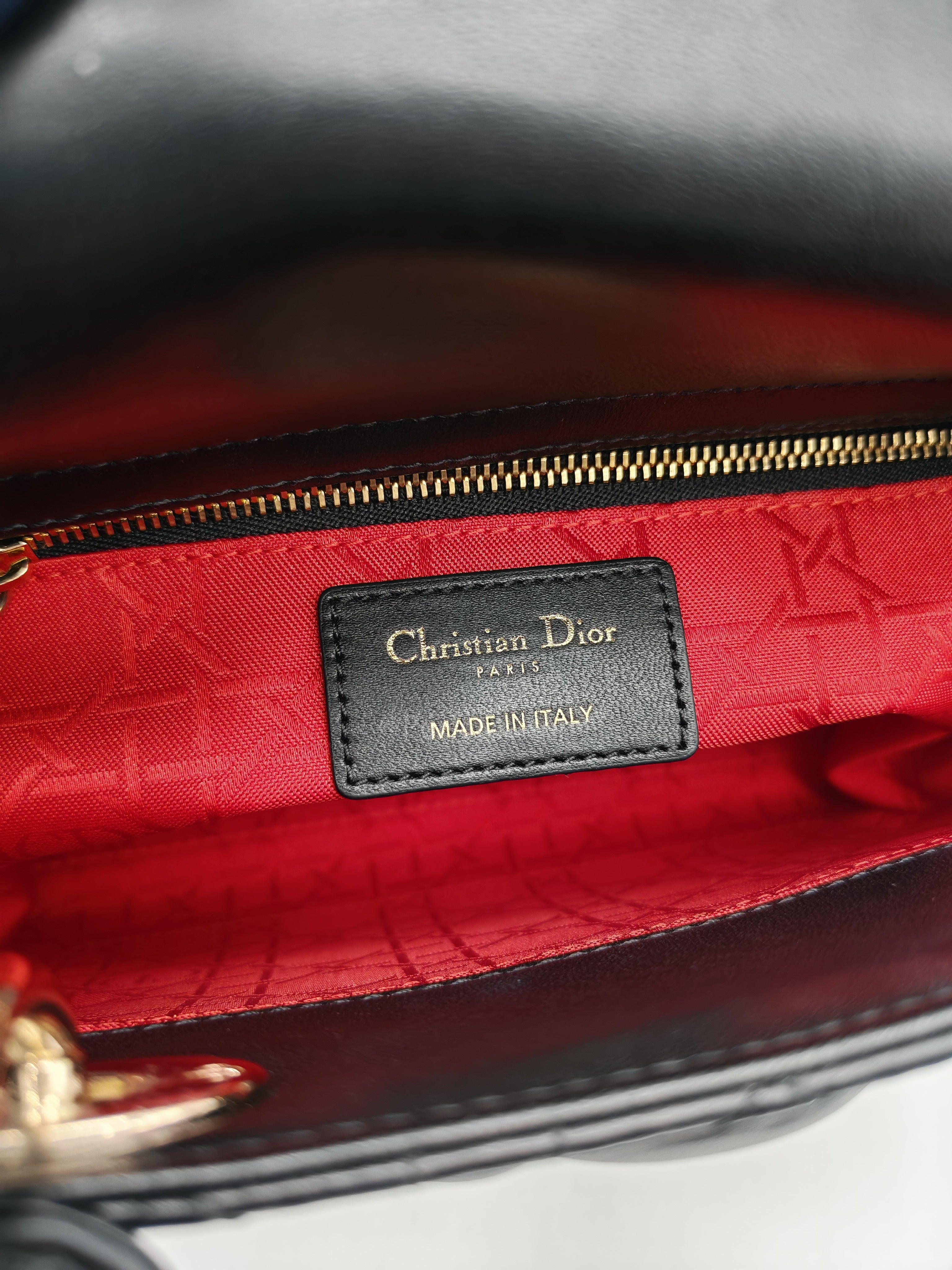 Lady Dior My ABCDior Small in Black Quilted Cannage Lambskin Leather & Light Gold Hardware | Purse Maison Luxury Bags Shop