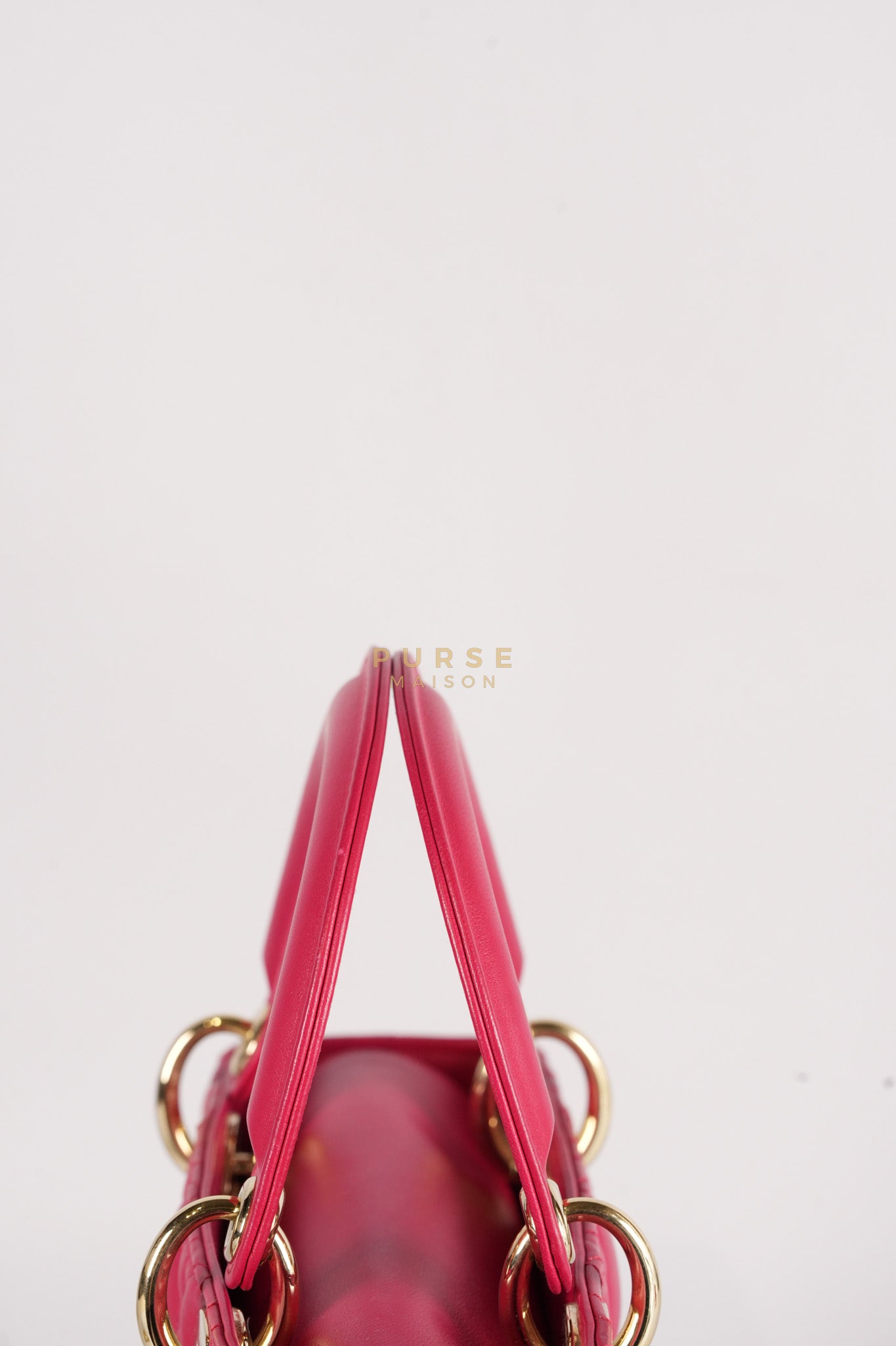 Lady Dior Myabcdior Small Cherry Pink in Lambskin Leather and Light Gold Hardware | Purse Maison Luxury Bags Shop