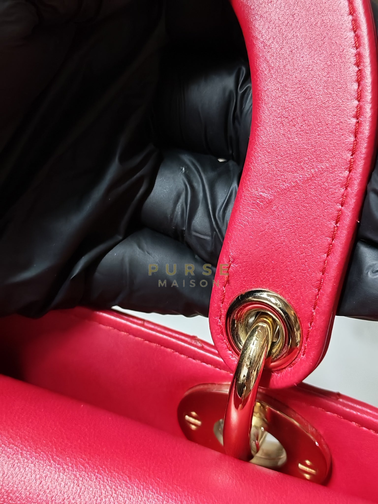 Lady Dior Myabcdior Small Cherry Pink in Lambskin Leather and Light Gold Hardware | Purse Maison Luxury Bags Shop