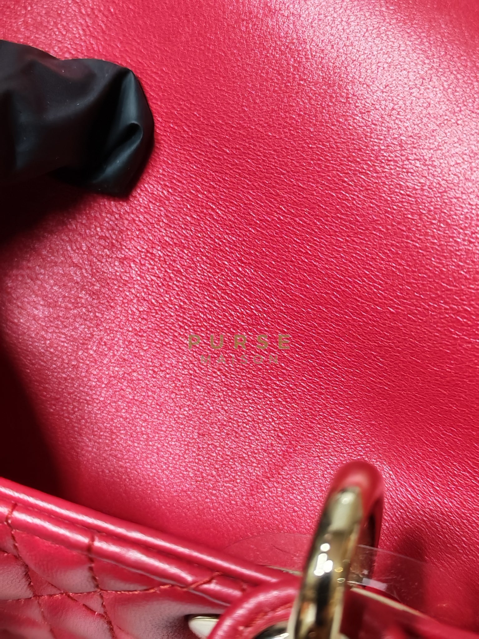 Lady Dior Myabcdior Small Cherry Pink in Lambskin Leather and Light Gold Hardware | Purse Maison Luxury Bags Shop