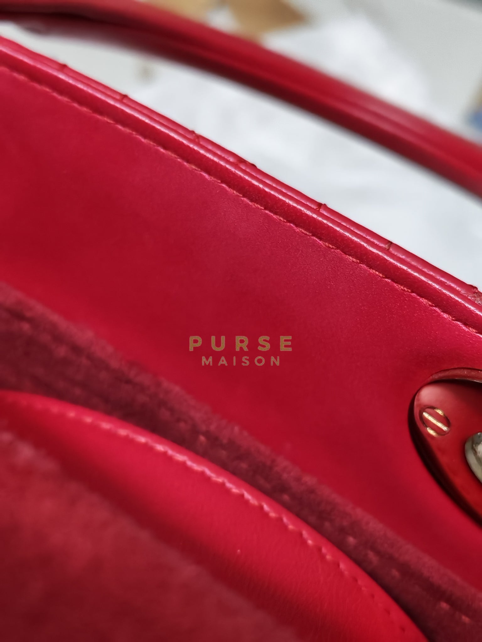 Lady Dior Myabcdior Small Cherry Pink in Lambskin Leather and Light Gold Hardware | Purse Maison Luxury Bags Shop