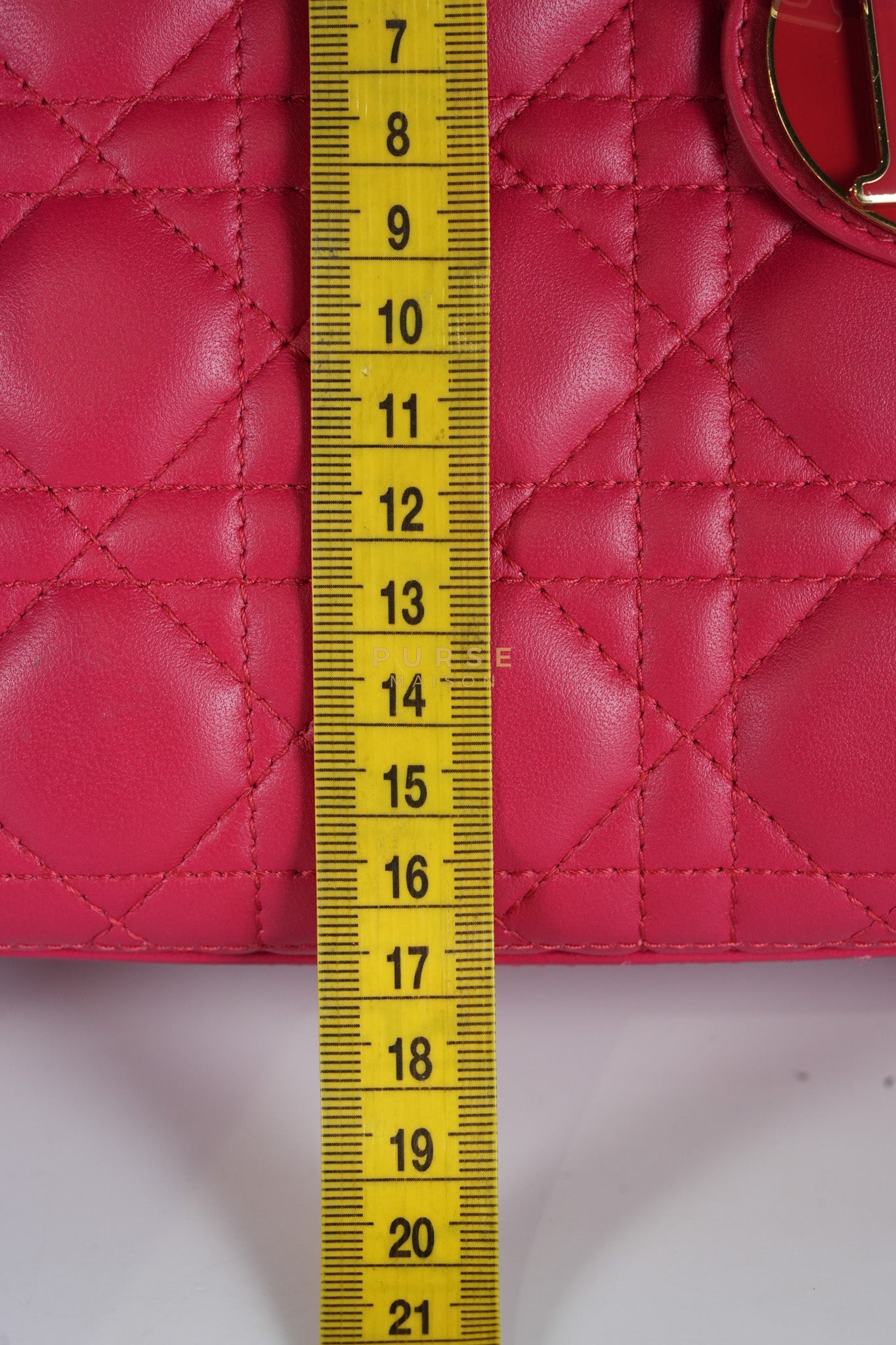 Lady Dior Myabcdior Small Cherry Pink in Lambskin Leather and Light Gold Hardware | Purse Maison Luxury Bags Shop