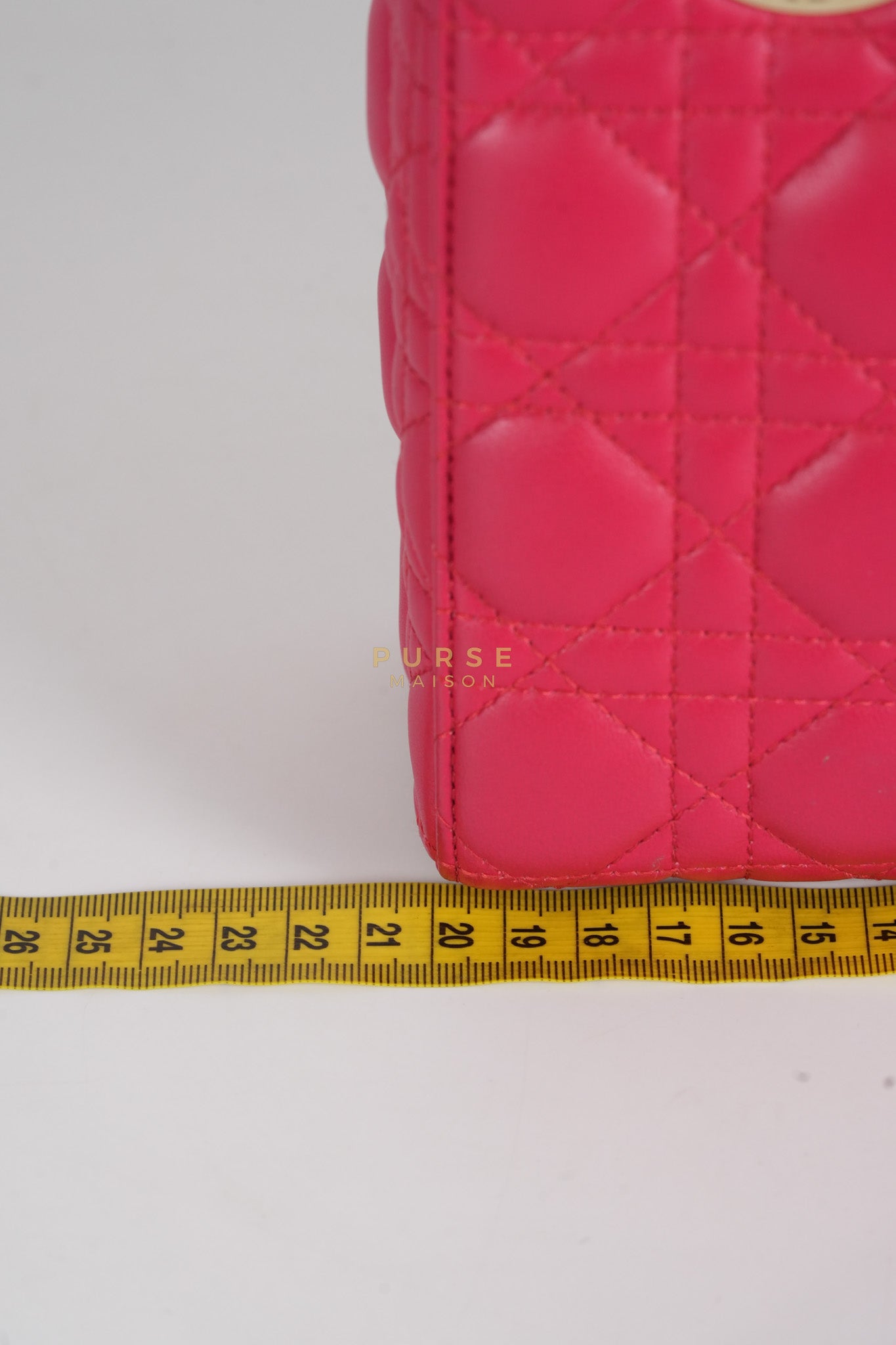 Lady Dior Myabcdior Small Cherry Pink in Lambskin Leather and Light Gold Hardware | Purse Maison Luxury Bags Shop