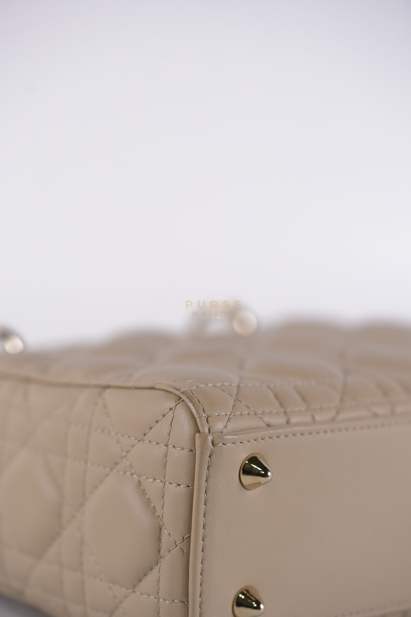 Lady Dior MyABCDior Small in Light Beige Cannage Lambskin Leather and Light Gold Hardware | Purse Maison Luxury Bags Shop