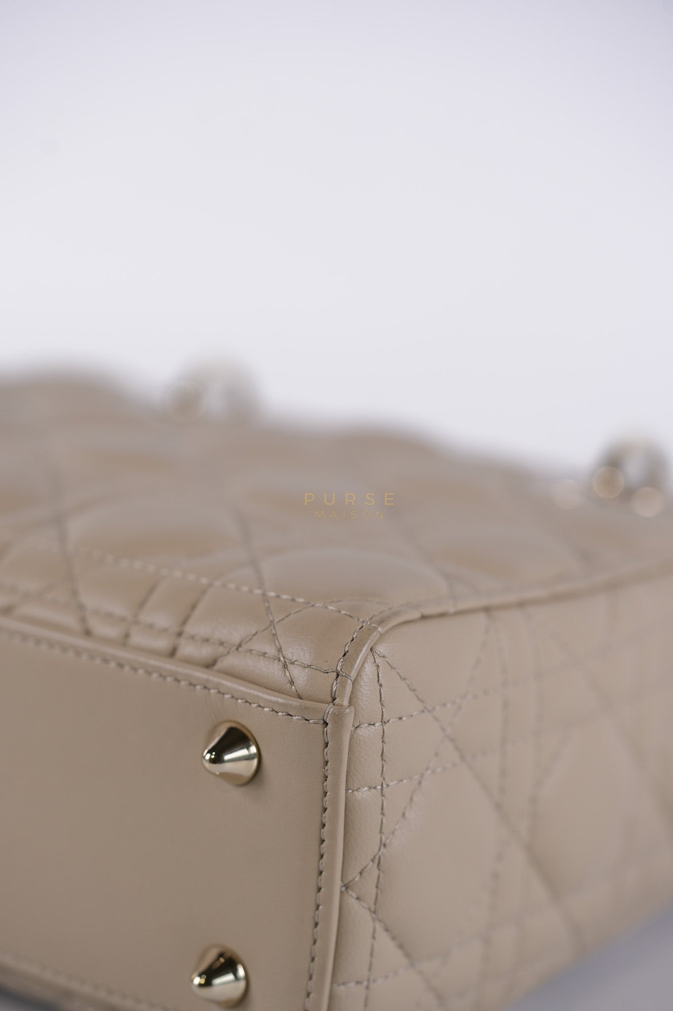 Lady Dior MyABCDior Small in Light Beige Cannage Lambskin Leather and Light Gold Hardware | Purse Maison Luxury Bags Shop